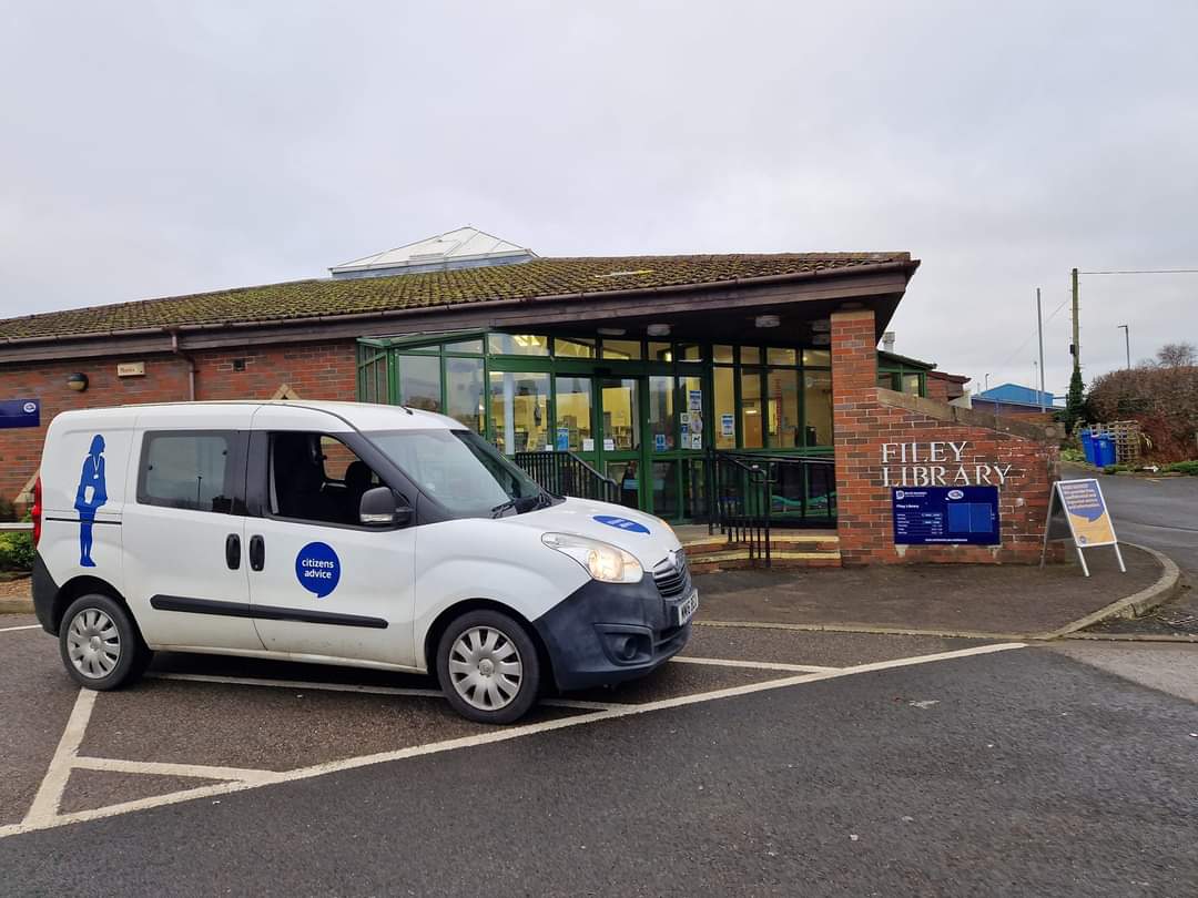 Our #RuralAdviceVan makes a stop at #Filey Library today between 10am and 1pm. If you need to find a way forward through information or advice come and have a chat with our friendly team