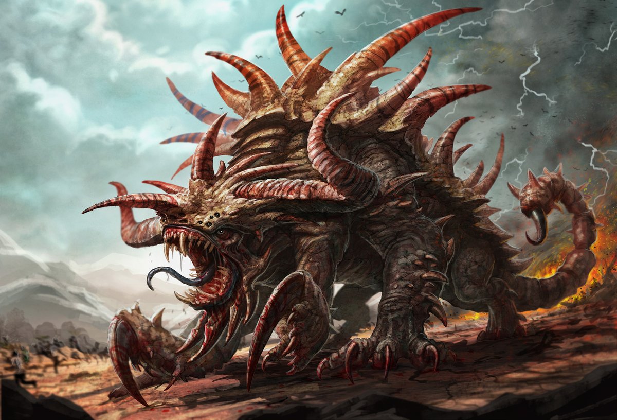 As far as campaign craziness goes, my players need to kill a mutated tarrasque from the inside by consuming an acid immunity concoction they got from a council of insectine known as The Colony (featuring assimilated monsters like arachnobeholders). Whatcha cookin GMs? #ttrpg #dnd