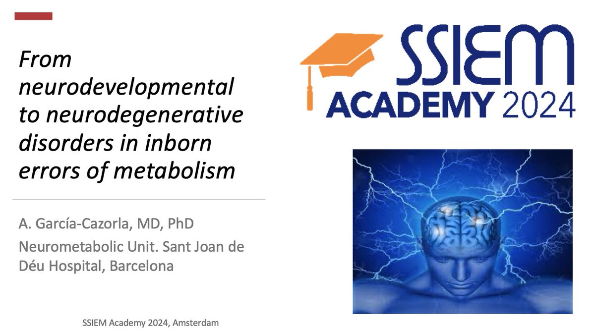 This year's #SSIEM academy was held in Amsterdam (22, 23 April) and was dedicated to #neurometabolic diseases with a great program! The topic I discussed (connection neurodevelopment-neurodegeneration) will certainly have an important development path in the near future.