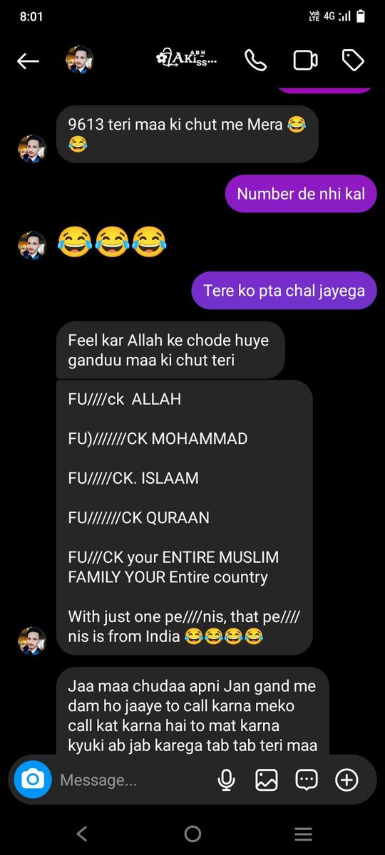 Urgent 🚨: Abhi from Up, spreading hate with indecent comments on Muslims and Allah on Instagram. 

@Uppolice, swift action is crucial to prevent further harm and uphold communal harmony. 

Accused's phone number is available.
#StopHate #AntiHateSquad