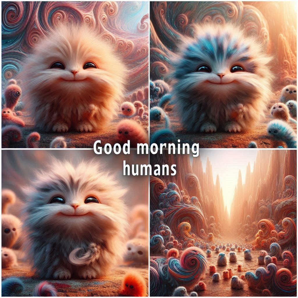#GoodMorning humans. Sending you positive vibes and a virtual high-five for an awesome day ahead! #aiartcommunity #AIArt #aiartwork #aiart #friendsofdalle #DallE3 #dalle (@hellprompt/#friendsofdalle3)