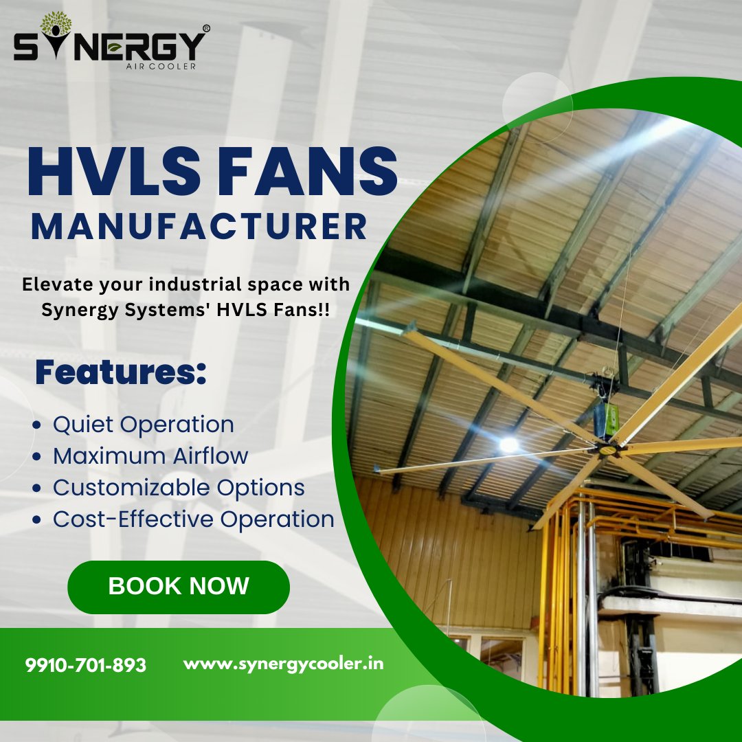 Optimize your industrial facility with Synergy Systems Industrial HVLS Fans. Our fans are engineered to deliver superior airflow and cooling, enhancing work comfort and productivity while reducing energy costs.

#SynergyCooler #HVLSFans #IndustrialAirCooler #EnhancedProductivity