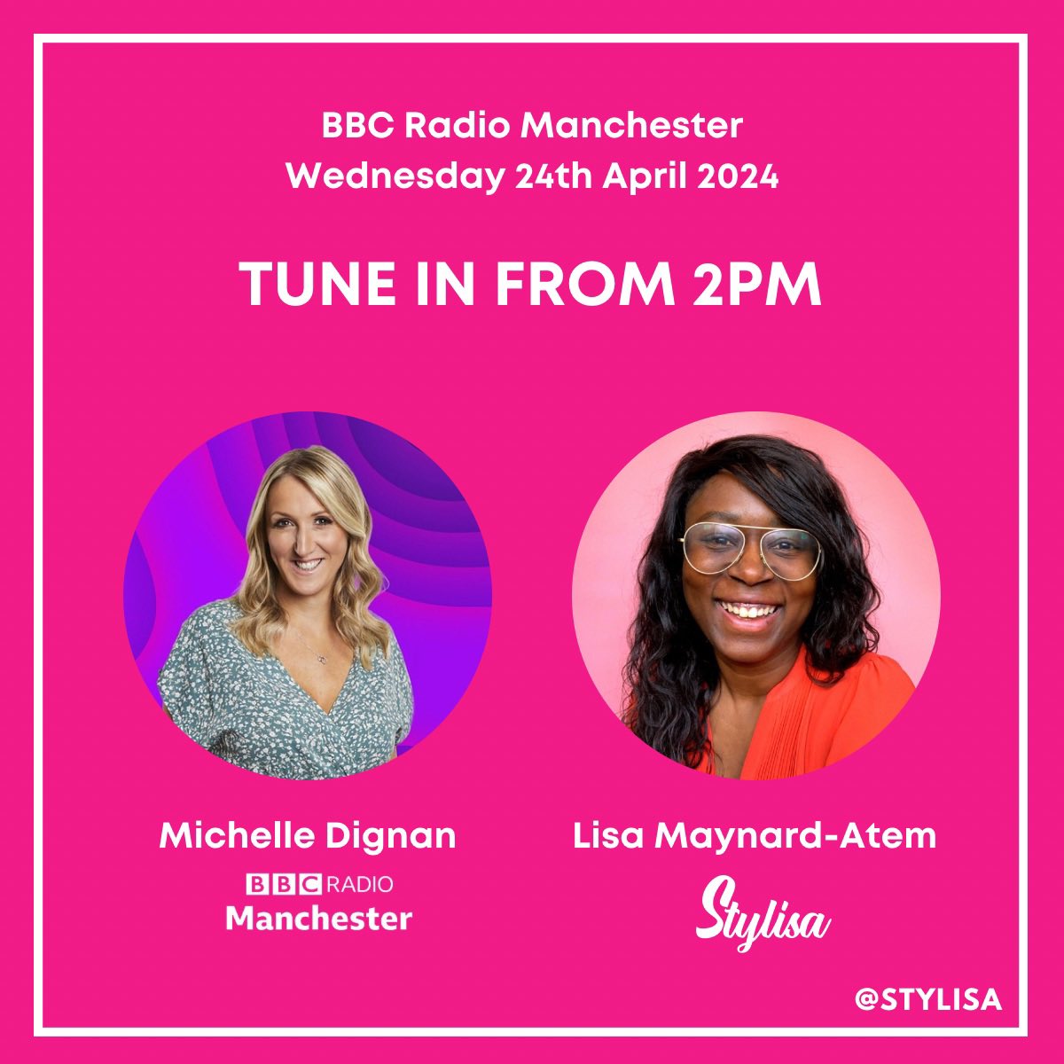 Catch me on @BBCRadioManc today (Weds 24th Apr, 2pm - 3pm), chatting to @MichelleDignan about some of the trending topics of the day.🎙️

#BBCRadioManchester #MediaCity #IntheStudio #STYLISA