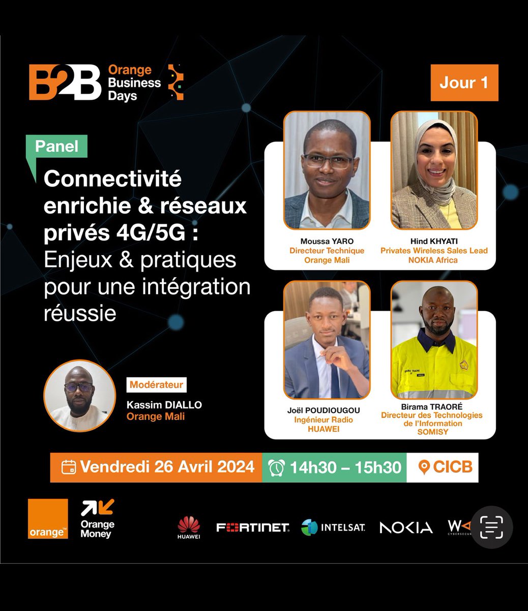 Orange Business Days, apprenez davantage sur les réseaux privés 4G/5G à travers ce panel. #OrangeEntreprise #OrangeBusinessDays #OrangeMali