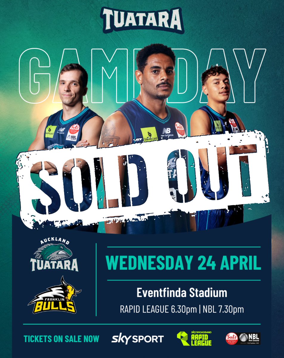 For the second game in a row we are sold out with no more tickets available for purchase for tonight's game.
Thank you Auckland for your support!
#TuataraBasketball #TuataraNation #SalsNBL @nznbl @skysportnz