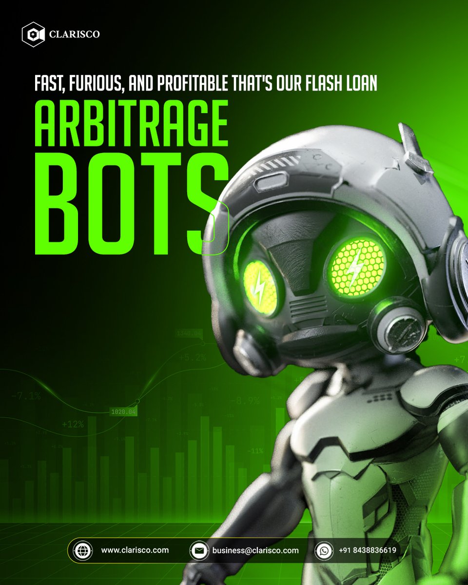 ClariscoSol's tweet photo. Stop leaving money on the table! Our Flash Loan Arbitrage Bots execute lightning-fast trades to capitalize on market disparities and maximize your returns.
https://t.co/S07kfjjnV8
#clarisco #FlashLoanArbitrage #DeFi #CryptoArbitrage #FlashLoans #ArbitrageBots #CryptoBots https://t.co/A4s88y07tm