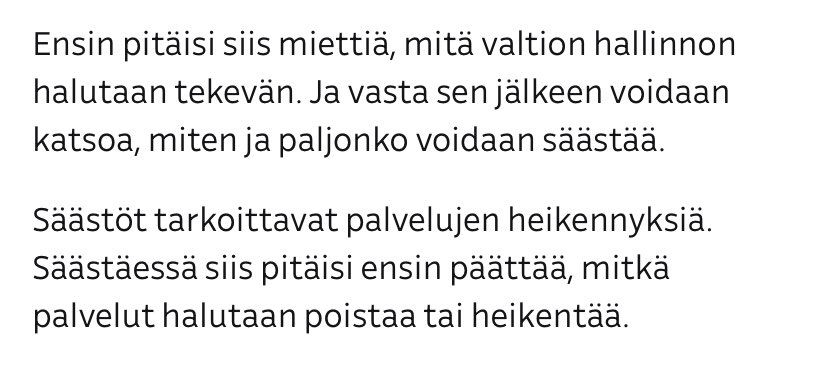 Hallitus säästää hallinnosta perse-edelläpuuhun-menetelmällä. Se voi tulla kalliiksi, kun mm. verotulojen kerääminen ja hallinnon tehostaminen vaarantuu. Esim. harmaa talous voi lähteä kasvuun. Jutussa kuvataan leikkauksia @Verouutiset näkökulmasta. yle.fi/a/74-20085272