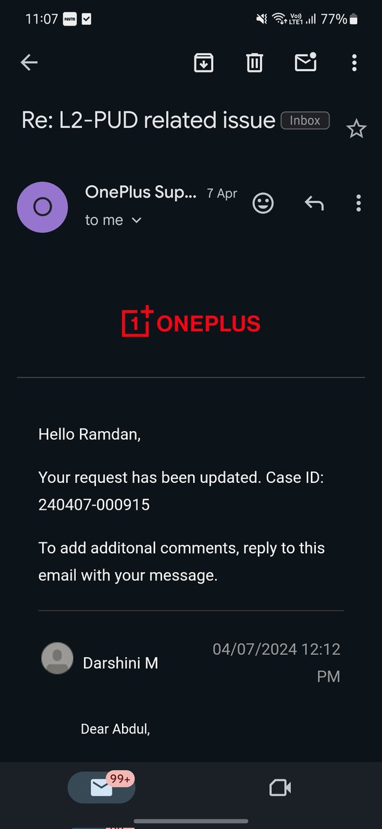 RamdanSalim12's tweet photo. @OnePlus_IN @oneplus @OnePlus_Support 

What a terrible service !

I have send my phone for repair by February of this year, the service is done by March 7th and they told that they cant contact me on the first number.  So called your customer service [read more in comments] https://t.co/Y9VhNiEVEa