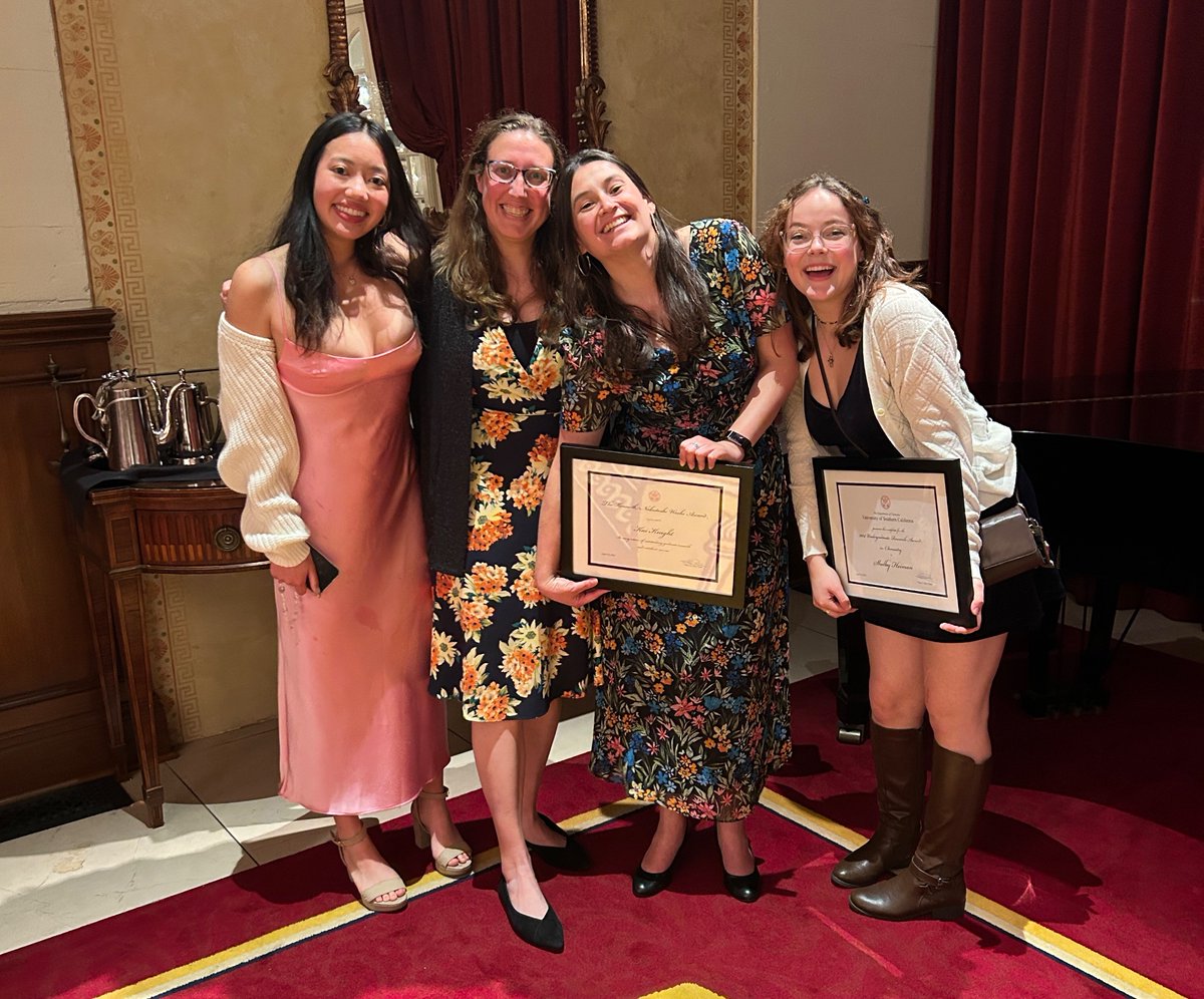 It was so fun to celebrate the accomplishments of the @USCChemistry department at the 50th annual Stauffer Lecture and Banquet! Awesome lecture by Prof. Benjamin List. Big congrats to Angelyn, Shelby and Kai for receiving awards tonight!