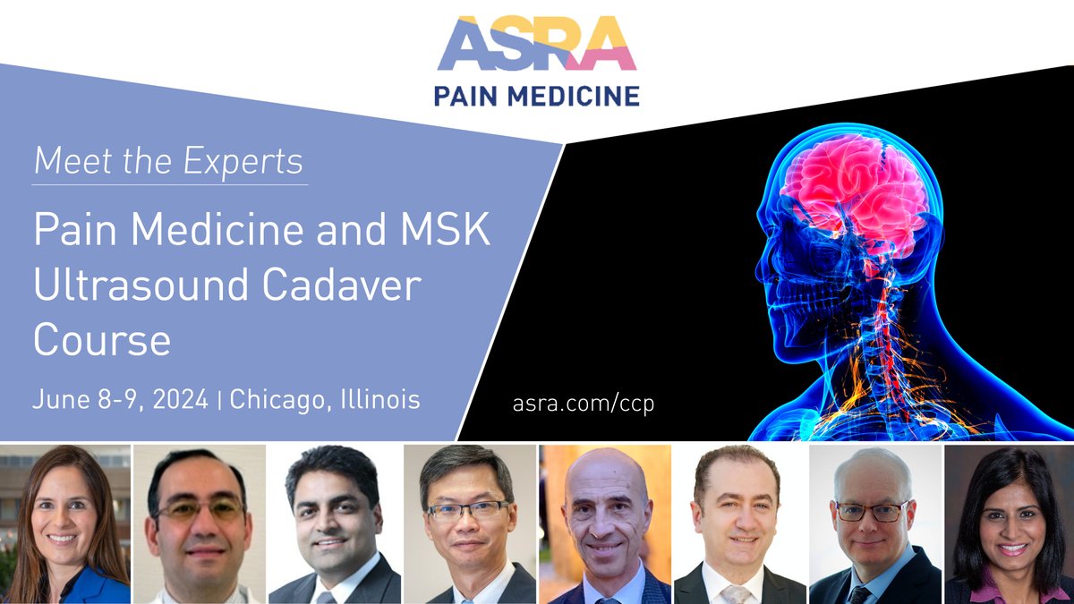 It's open! Register now for the #PainMedicine and #MSK #Ultrasound Cadaver Course! Led by renowned experts, join us and your colleagues in Chicago this June for a hands-on, intensive learning experience. Visit asra.com/ccp/register to snag your spot before this course fills up!