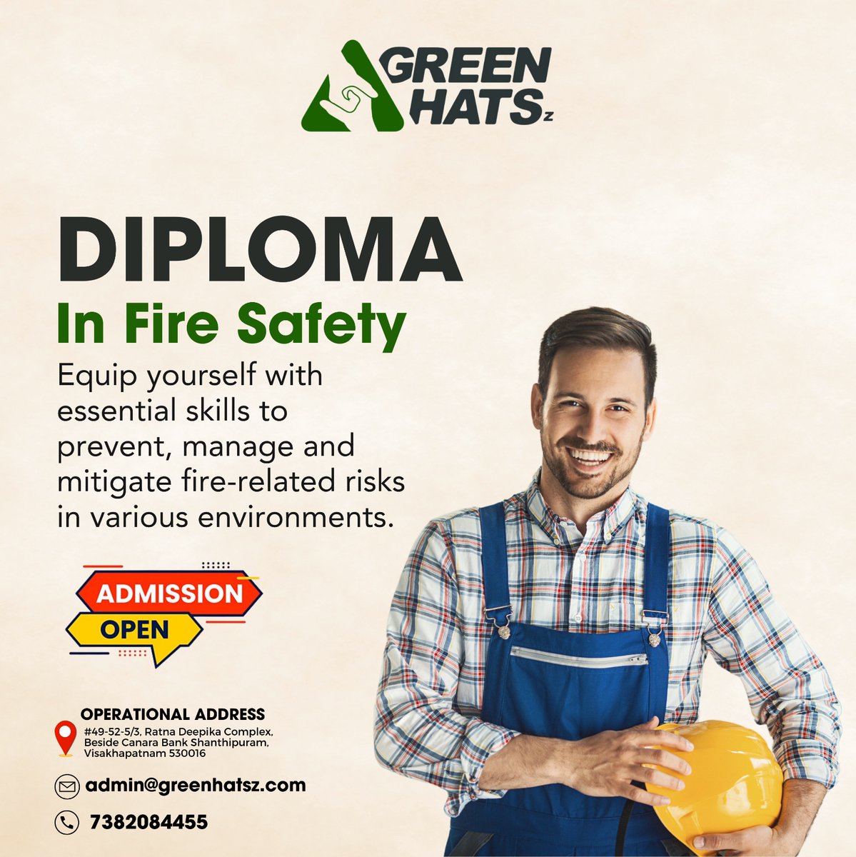 Green Hatsz proudly presents its Diploma in Fire Safety, your gateway to mastering essential skills for preventing, managing and mitigating fire risks across diverse environments.
#Greenhatsz #FireSafetyDiploma #SafetyTraining #FirePrevention #EmergencyResponse #RiskAssessment