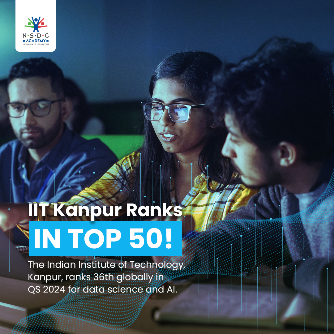 Huge congratulations to IIT Kanpur for its stellar performance in the QS World Rankings 2024. Ranked 36th globally and 2nd in India for Data Science and AI, it’s competing with the biggest institutes worldwide.   Follow NSDC Academy for more such content.   #nsdc #nsdcacademy