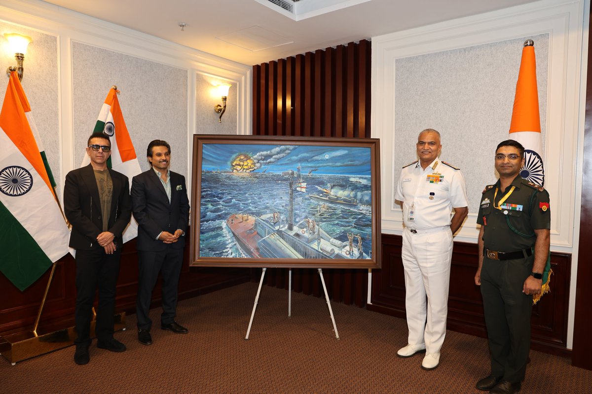 'Remembering the enduring Legacy of #OperationTrident.

The Title Launch of the Movie 'Operation Trident', was held at the Nausena Bhawan, #NewDelhi, in presence of Adm R Hari Kumar, #CNS.

Based on #IndianNavy's daring attack during the #1971IndoPakWar, the saga of the historic