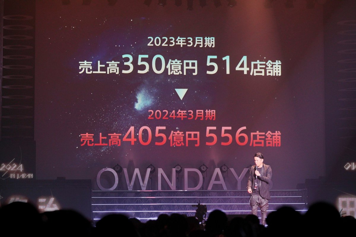 shuji7771's tweet photo. 昨日はOWNDAYS SUMMIT in JAPANでした。
このイベントは、よくある社員総会を、偏執的な自己満で満たし、カルト的な熱狂を作り出そうとする気持ちの悪いイベントのように、通りすがりの人達には映るかもしれません。
まあ、まさにその通りなんですが…

「飛行機は向かい風があるからこそ空高く飛べる」

僕が1番好きな言葉です。誰が言ったかしりませんが、確か、どこかの偉い人の言葉だった気がします。

台風が来ると不安を覚え、心配するのと裏腹に、何故か心は踊り「さあ来い！」と奥歯を噛みしめて暴風雨に立ち向かい、荒波を乗り越える事で己の限界を超えていく…

思い返せば、僕がOWNDAYSにやってきてからの16年間はずっとこんな毎日の繰り返しでした。

いつしかそんな無謀な挑戦の連続は僕らなりの「海賊魂」となり、OWNDAYSの文化となっていきました。

そしてこのOWNDAYS SUMMITというイベントこそ、僕がOWNDAYSをありきたりな普通の会社ではなく、台風を喜び、荒波に興奮し、逆風をエネルギーに大空へと羽ばたいていく、そんな海賊魂を具現化して表現し、皆んなで再確認する大事な一日であり、新しくOWNDAYSに加わった人達の心には、強烈なパンチと共にその海賊魂を植え付ける為の大事な一日となっていったのです。

昨日も沢山のドラマがありました。
泣いて、笑って、歌って、踊って、応援して、応援されて、大声で叫ぶ。

昨日で、僕のOWNDAYSの社長としての人生は一区切りを終えました。

海山新社長はステージ上で

「ここから始まる第二章は必ず第一章を超えるような最高に美しくてエキサイティングなストーリーにする」

そう皆んなに約束してくれました。

僕は、そんな第二章では名脇役として時に優しく、時にピリっとスパイスの効いた役どころで、若い主役達の脇を固めたいと思います。

という事で、皆さん昨日はお疲れ様でした。
そして準備してくれた運営メンバーの皆んなもお疲れ様でした。

#OWNDAYS #オンデーズ