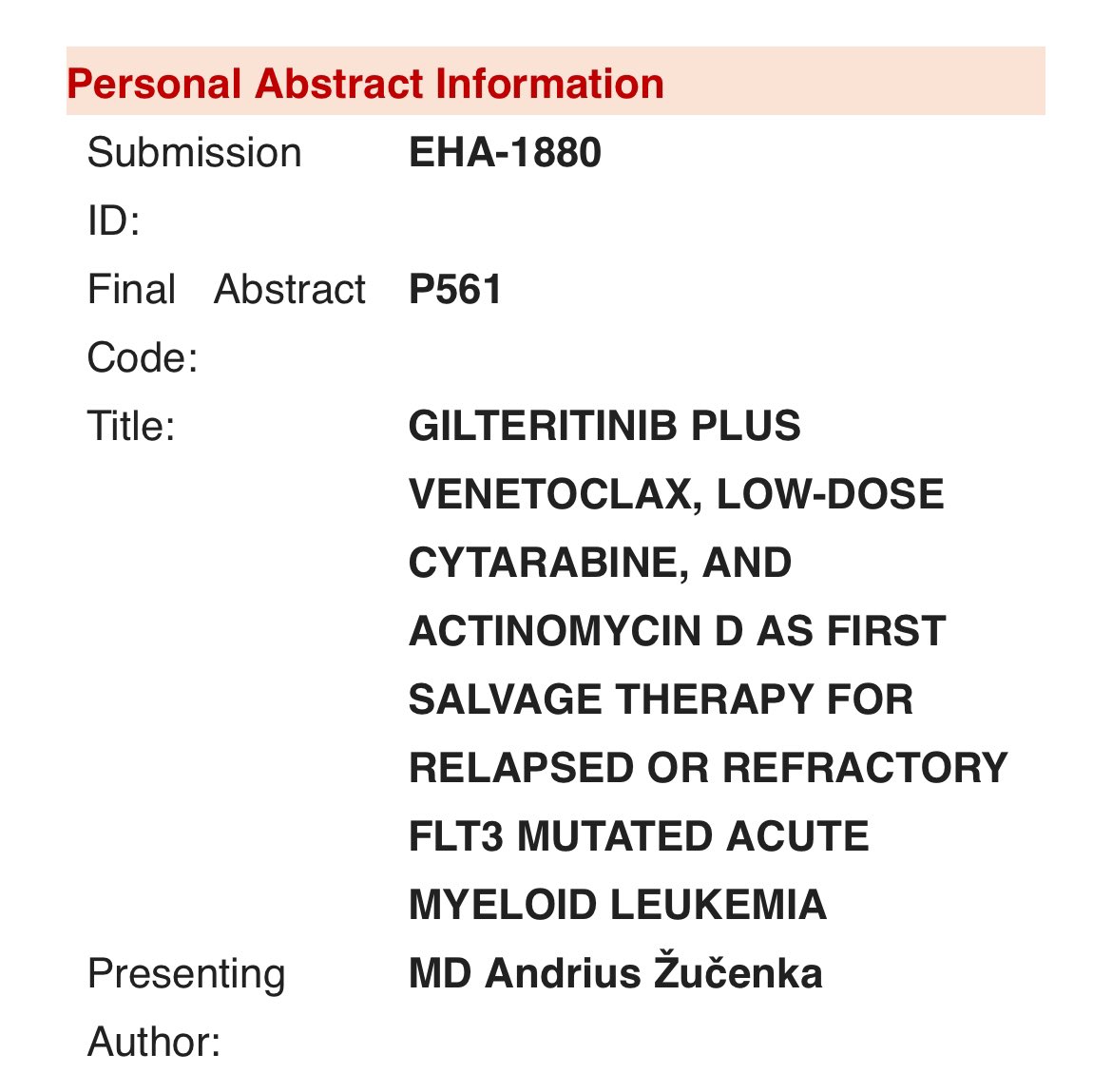 Congratulations to all the authors on the acceptance of their work for the #EHA2024 🥳

I’m also looking forward to present our abstracts on the use of Gilteritinib combos for FLT3m AML and sequential alloSCT with Ven-based preconditioning. Let’s meet in #Madrid !

#leusm #bmtsm