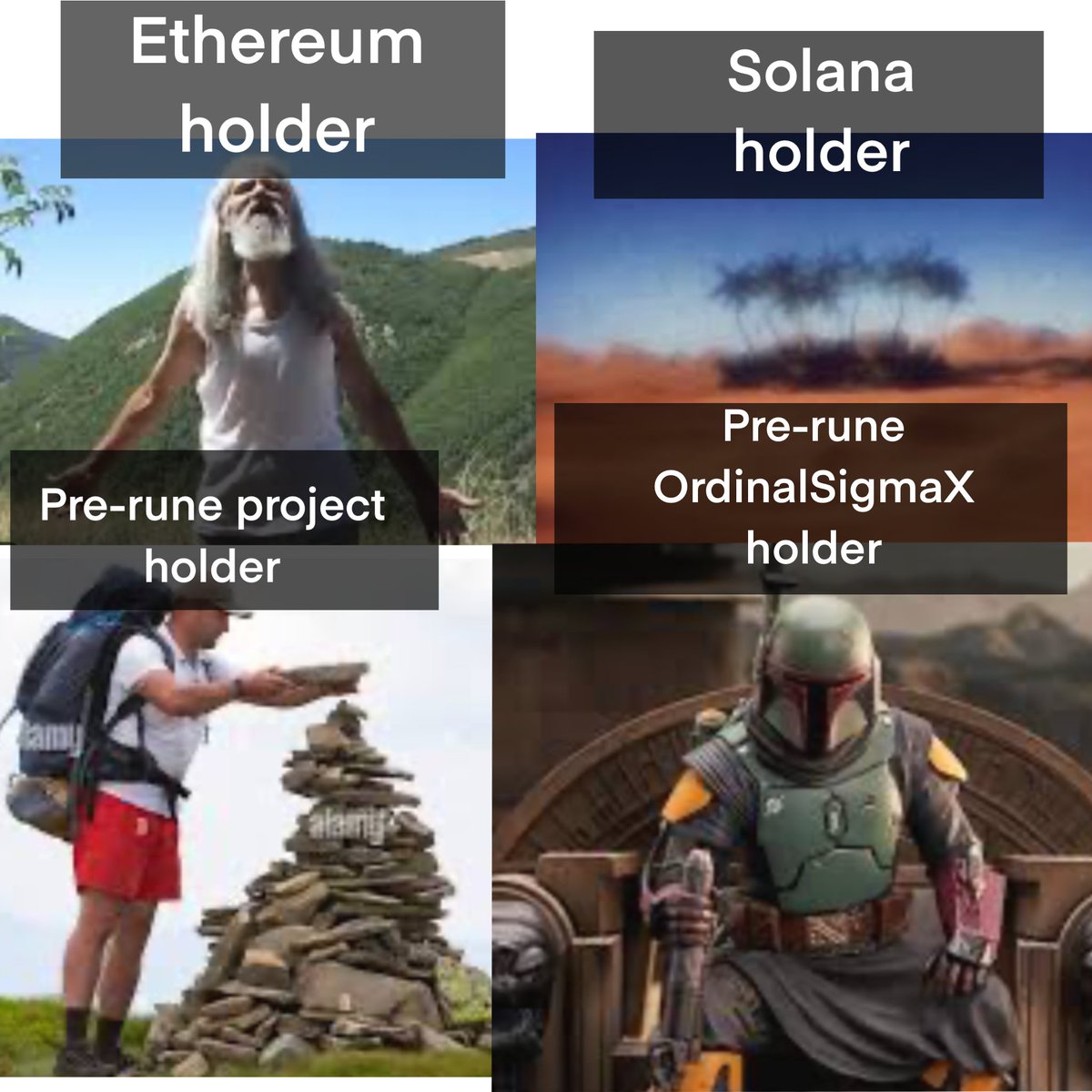 Ninjagamer1980's tweet photo. I'm repeating a meme I posted before the halving, now the projects that were previously on the top list have lost 80% of their value. You need to focus on projects that aren't just based on an airdrop!
only @OrdinalSigmaX  forever
#thisisthe way https://t.co/bgkiBJMotN