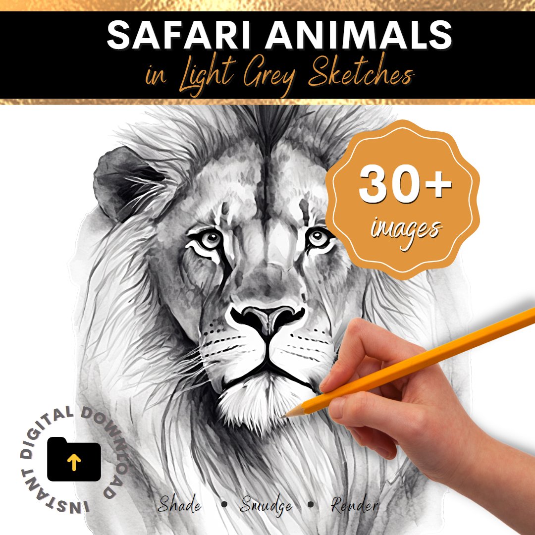 Draw 30+ Portraits of Majestic Safari Animals INSTANT Download: dcartspress.etsy.com/listing/155634… #animaldrawing #safari #pencildrawing #realisticdrawing #beginnerartist