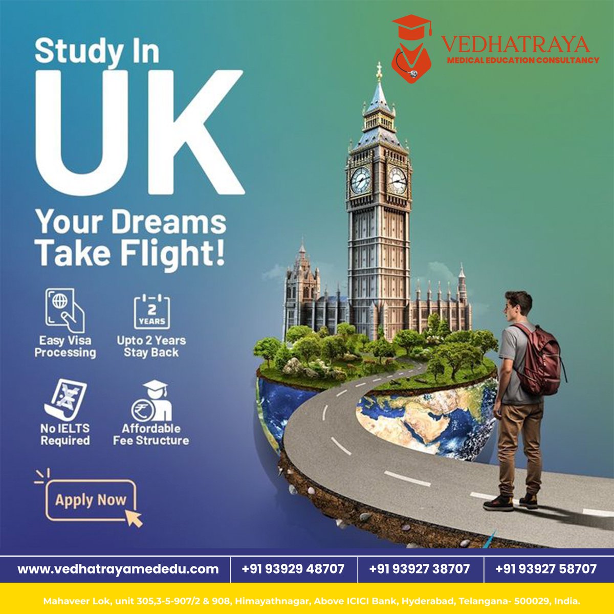 MBBS education services in the UK. With expert guidance and personalized support, embark on your journey towards a rewarding medical career.

Call: +91 9392948707 or vedhatrayamededu.com

#MBBS #StudyAbroad #Vedhatraya #MedicalEducation #mbbseducation #student #mbbsuk