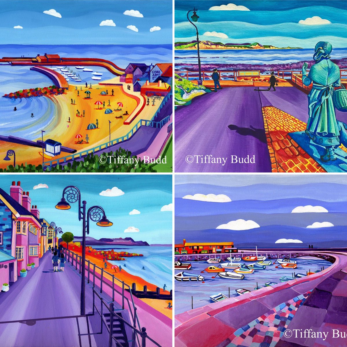 Good morning all! I have been AWOL for a while. Had a lovely few breaks away, now back to the easel! 
Here’s my #LymeRegis Collection. I love it there, one day I’ll move to it! @LymeRegisMuseum  @LymeTC 
tiffanybudd.bigcartel.com/category/lands… #MHHSBD #earlybiz #EarthDay #artist