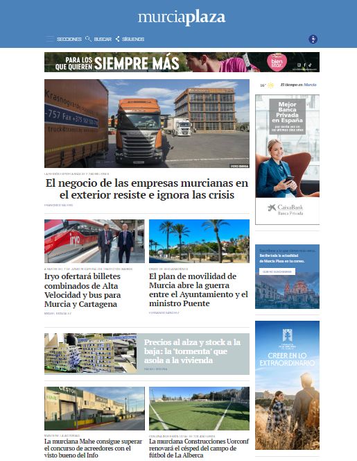 #EnPortada |  El negocio de las empresas murcianas en el extranjero no entiende de crisis y sigue a toda vela

Todas las noticias de la Región de Murcia en murciaplaza.com