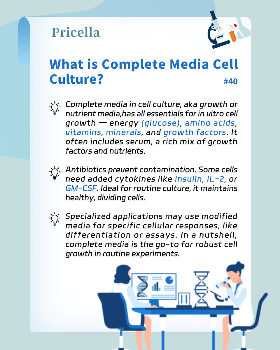 👨‍🔬 👩‍🔬 What is Complete Media Cell Culture? 

#Pricella #CellCulture #CompleteMedia #LabTech #CellBiology