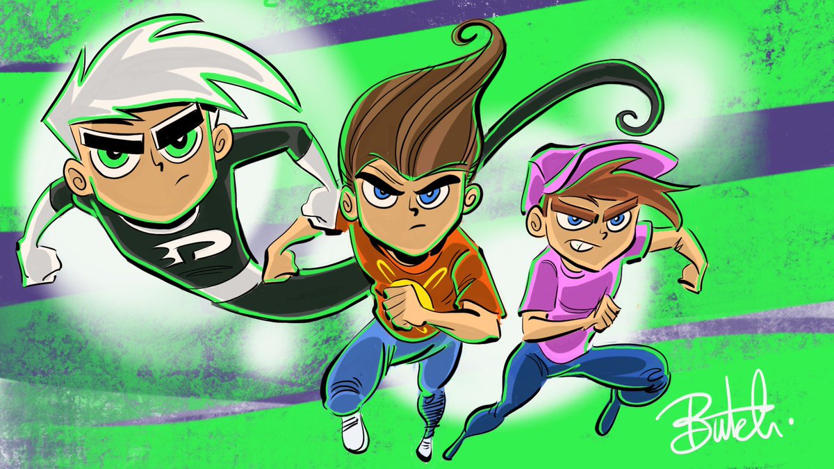 FairlyOddFather's tweet image. Danny, Jimmy, Timmy #grownup #butchhartmandraws #dannyphantom #FairlyOddParents #jimmyneutron
