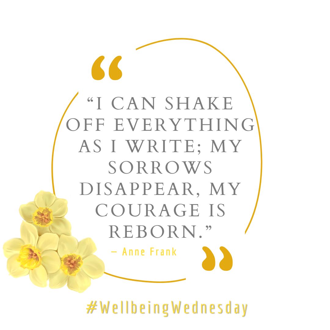 This week for #WellbeingWednesday we have a particularly emotional quote from one of the best known writers of the last century. Anne Frank had a deep understanding of the power of words, how they can be used to inspire others or how they can simply be used for your own benefit