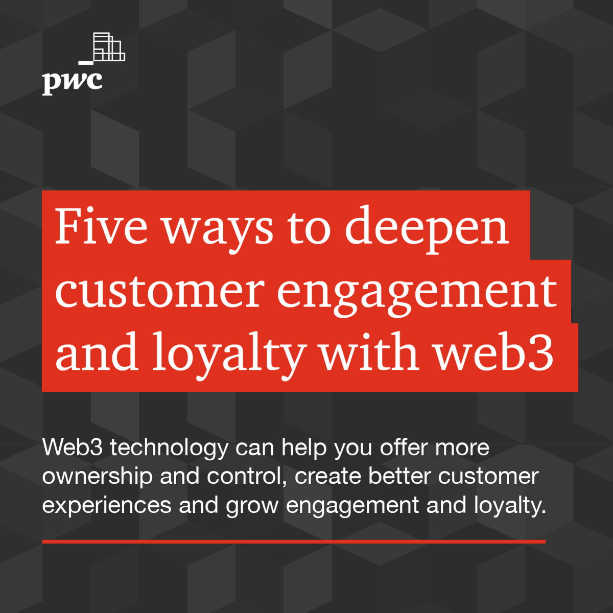 With organisations trying to retain #customers as well as grow revenue, emerging technologies such as #web3 can be helpful. Utilising web3 allows organisations to engage old customers in new ways and capture new high-value customers. Discover more: pwc.to/3OZDSnS