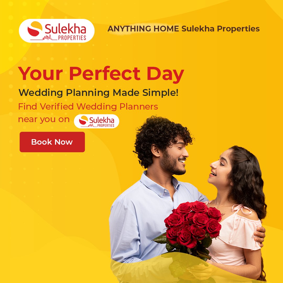 Your Perfect Day, Our Expertise: Wedding Planning Made Simple! 💍🎉
Find Verified Wedding Planners near you on Sulekha Properties! 🏠

Anything HOME, Sulekha Properties! 🛠️

Book Now: tinyurl.com/bubxesdh 📅

#Sulekha #Sulekhaproperties #WeddingPlanners #wedding