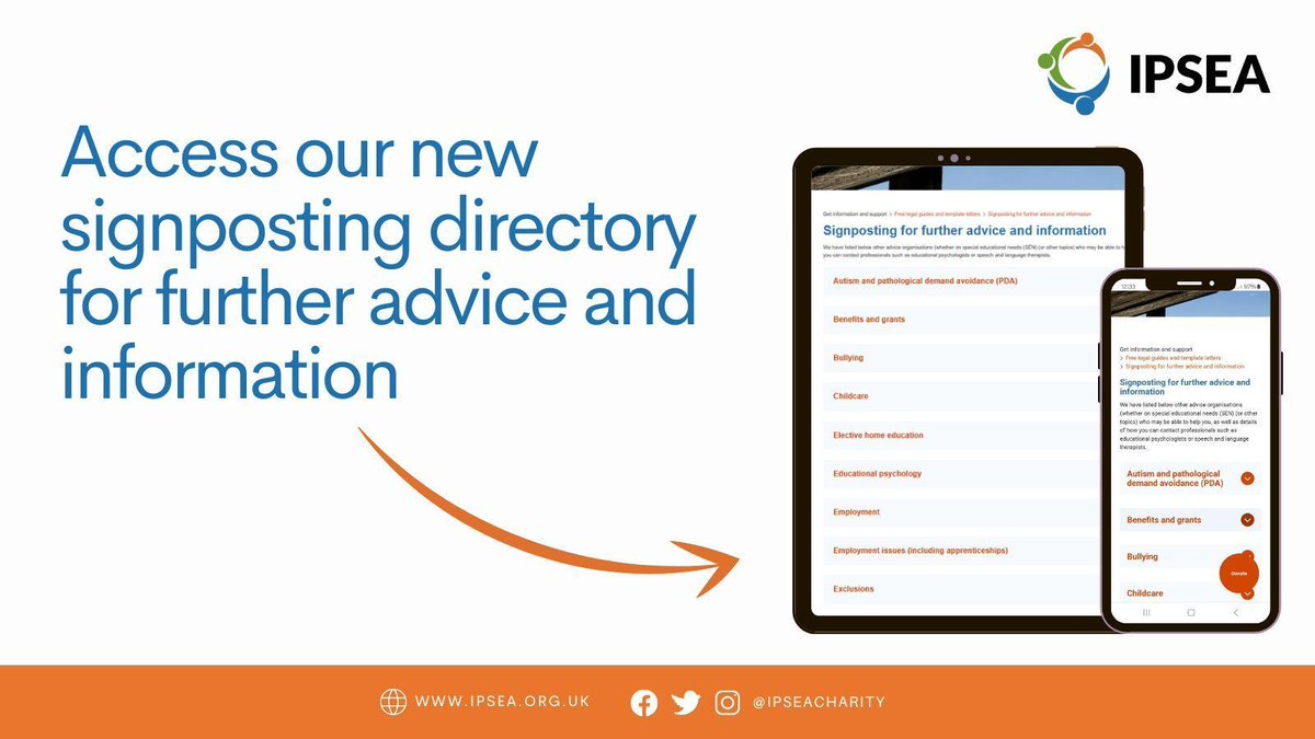 NEW signposting directory Whether you're looking for guidance on #SEND or details of professionals such as educational psychologists or speech and language therapists, our directory is a useful tool to help you access support. Find it here: bit.ly/49UWTAi
