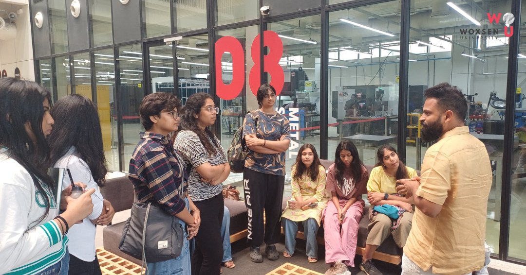 Our 4th semester #IndustrialDesign students recently visited @TWorksHyd, Hyderabad – India's largest #Prototyping Center, as part of our 'Introduction to the World of Prototyping' course. #woxsenuniversity #prototype #designeducation #newagelearning #university #hyderabad