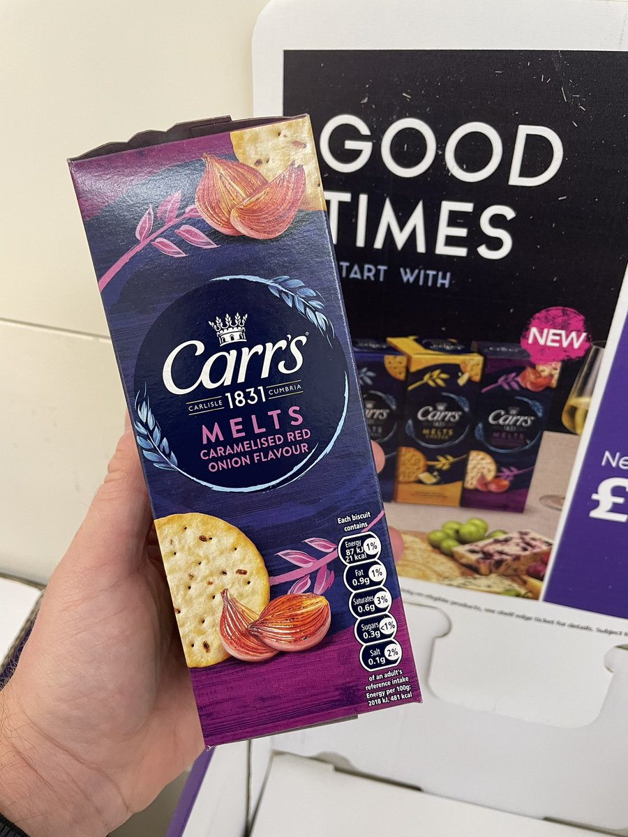 Carr’s Melts Caramelised Red Onion! 👀 At Sainsbury’s #carrs #carrsmelt #caramelised #redonion #crackers #new #newproduct #wellthisisnew