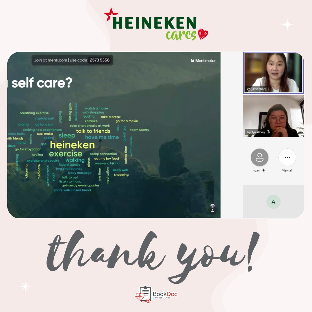 We've successfully conducted a webinar delving into the profound impact of mental health on the well-being of Heineken's employees.

Interested in boosting your staff's well-being? Contact us at +60162036211/601156366815 to know more
 #CorporateWellness #BookDocPartnership