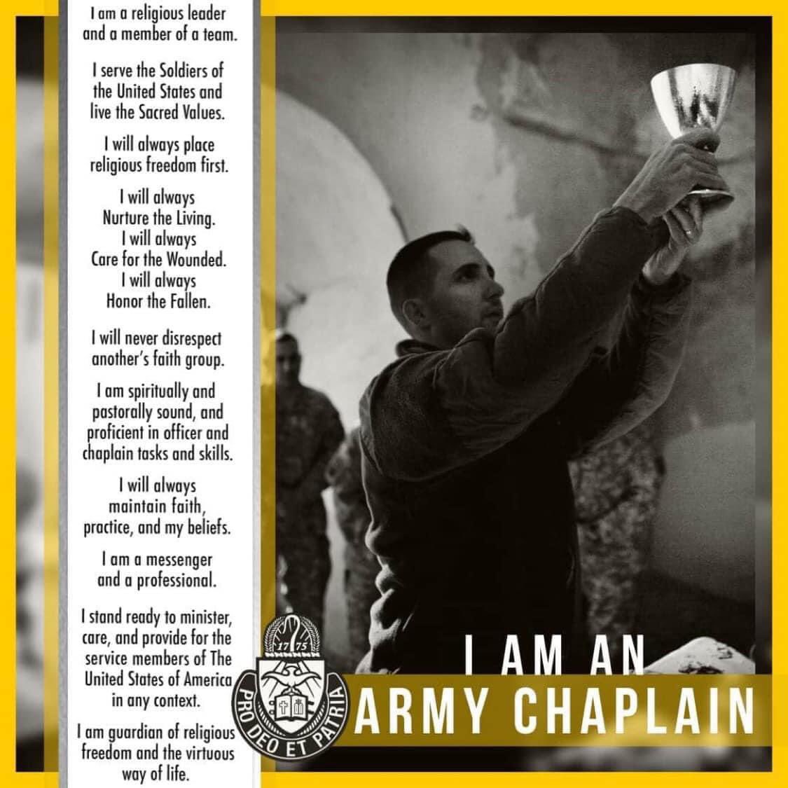 An Army Chaplain Friend of mine …..