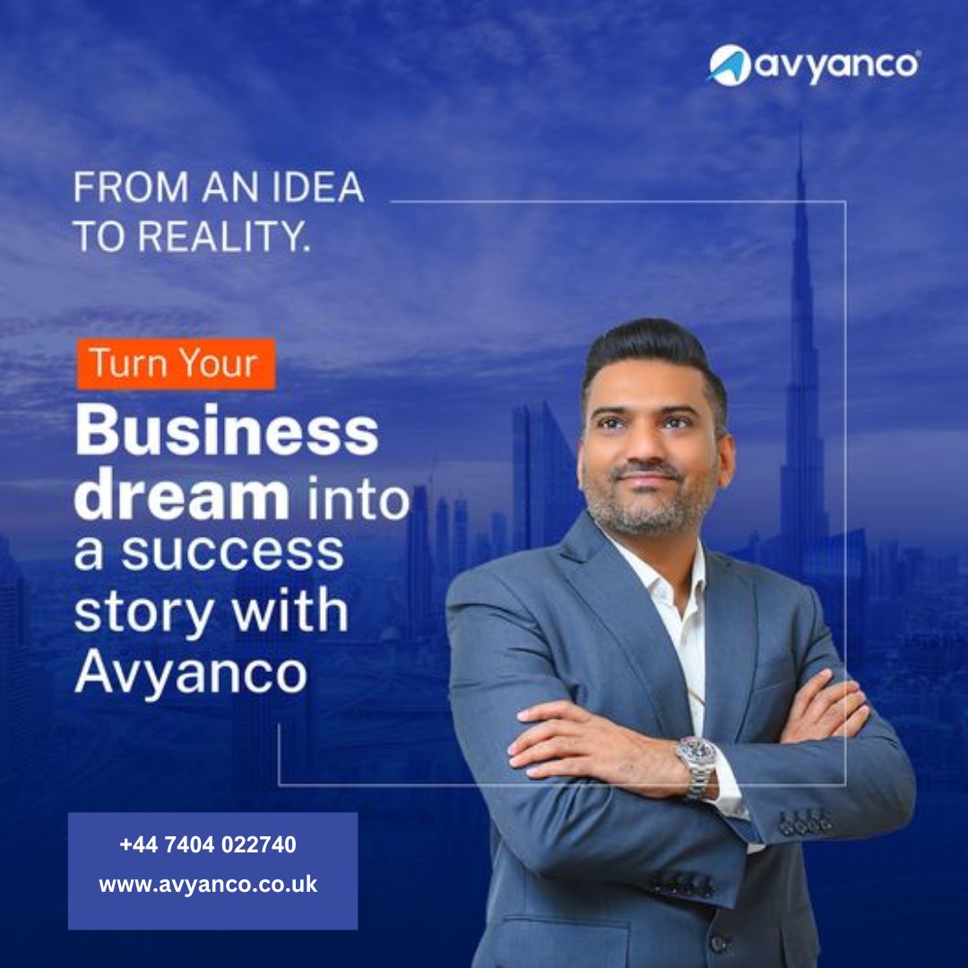 Transform your business dreams into reality with Avyanco UK! 🚀 
From ideation to registration, we've got your back in Dubai. 🌍 
Your success story starts here. 💼
Visit - avyanco.co.uk 

#DubaiBusiness #AvyancoAdvantage #companyregistration  #BusinessGrowth #UK