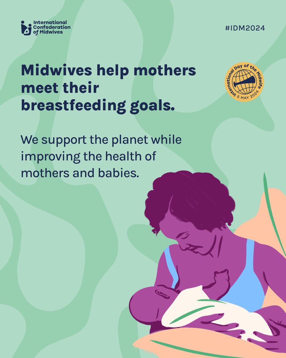 🤱🏽 Midwives help women meet their breastfeeding goals, saving resources like packaging, shipping, and water. This supports the health of mums, babies, and the planet! 🌍 Join us to celebrate #IDM2024 👉 idm2024.org #MidwivesAndClimate