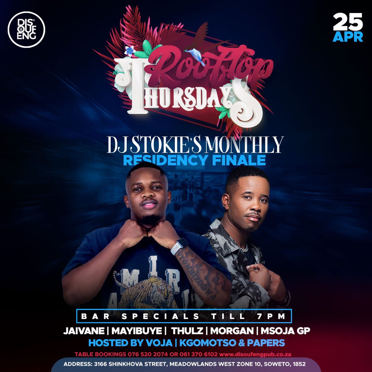 okes 🥹💃 this Thursday we have DJ Stokie , and there's no better way to kick it off than with some #DisoufengVibes and #RoofTopThursdays @Disoufeng_Pub ❤️🔥🥷