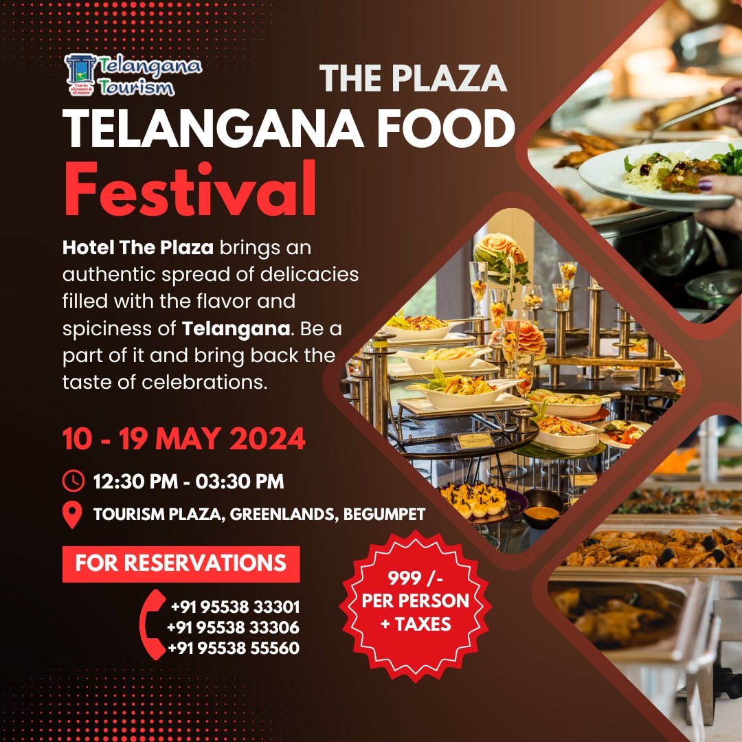 Hotel The Plaza brings an authentic spread of delicacies filled with the flavor and spiciness of Telangana. Be a part of it and bring back the taste of celebrations.

#theplaza #hoteltheplaza #foodfestival #telagnanafoodfestival #theplazahotel #unlimitedfood #hyderabad