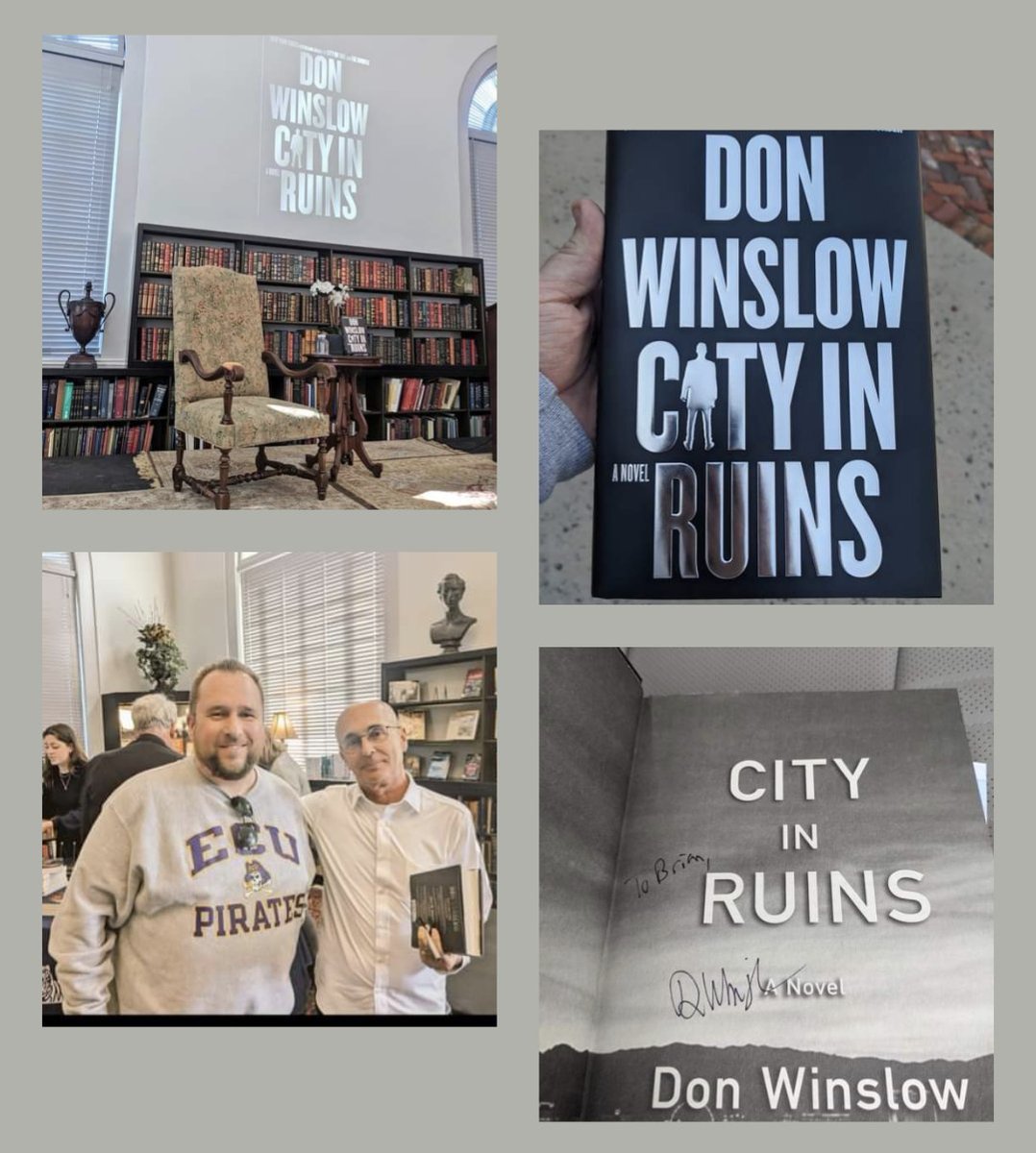 What an honor it was to see @donwinslow in Charleston on the last leg of his American Book Tour and be a part of something historic. Don captured our attention with his speech on the importance of libraries in a well-informed democratic society while answering audience questions.