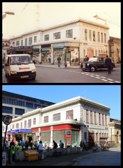 Farringdon station, Cowcross Street, Clerkenwell
➡️ flic.kr/p/NZhGQb

[Top photo © Peter Whatley - geograph.org.uk/photo/829480]