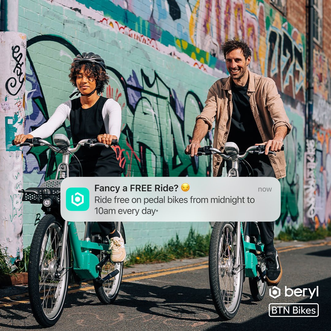 Don't miss out on our early bird special Brighton! Enjoy 20 free minutes on our pedal bikes every morning before 10 am. 🌞🚴‍♂️ Download our app now to get riding and start your day right! beryl.app/EDDknCnwJIb Valid between midnight and 10 am every day until Sunday 28 April.