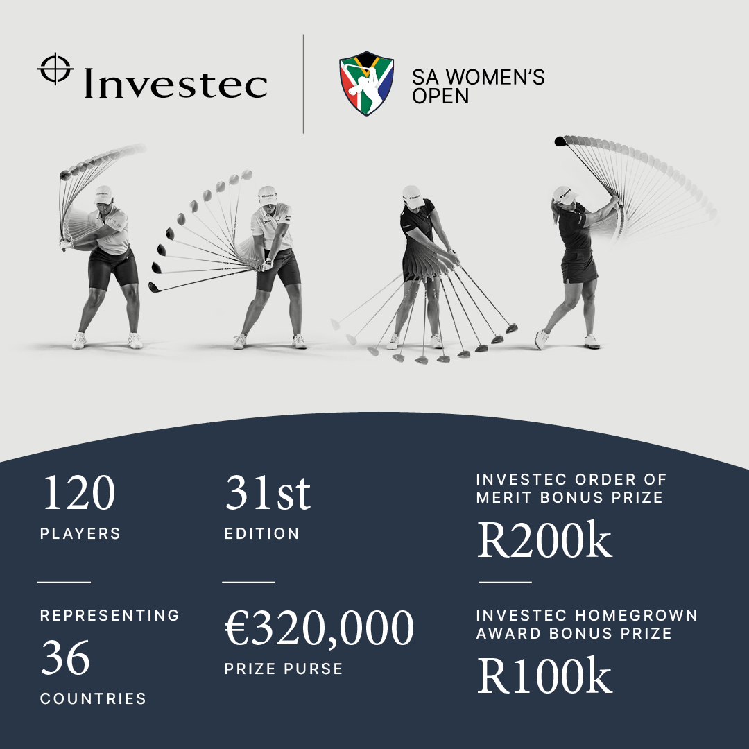 Watch as pro golfers from around the world elevate the ordinary at the 31st edition of the Investec South African Women's Open. 🗓️ 25-28 April at Erinvale Country and Golf Estate 📺 SuperSport 213 🎟️ Entrance is free #InvestecGolf @SLadiesTour @LETgolf