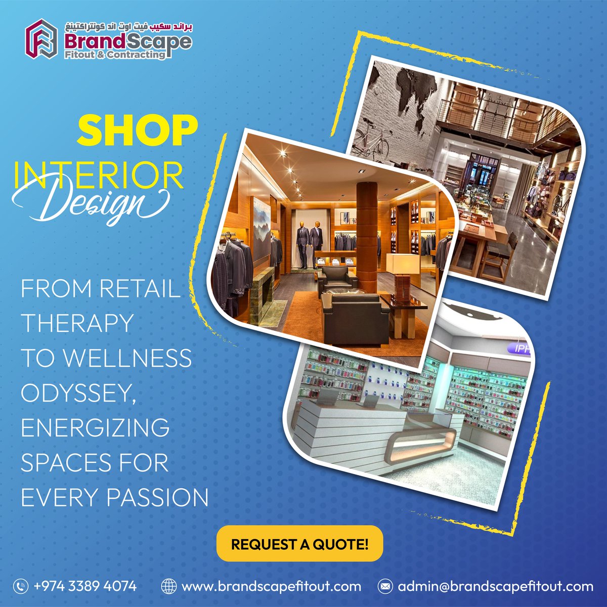 brandscapefc's tweet photo. From Retail Therapy To Wellness Odyssey, Energizing Spaces For Every Passion.

Shop at https://t.co/qkgDfMiZZs

For more Details Visit Us at https://t.co/tezBzeQPCj

For more Inquiries Contact
33894074

#ShopSmall #shopinteriordesign #interiordecor #designs #pharmacyinterior https://t.co/FDPKOdzlCd