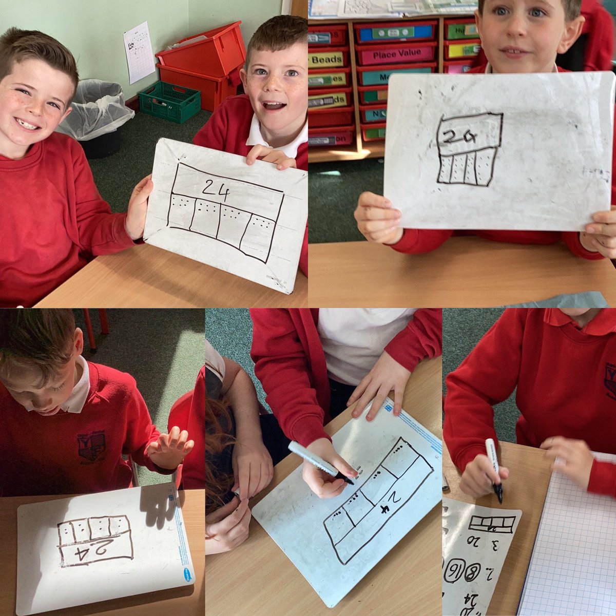 @dosbarthcadairidris are learning how to divide using a variety of methods. this week’s method was using a bar model