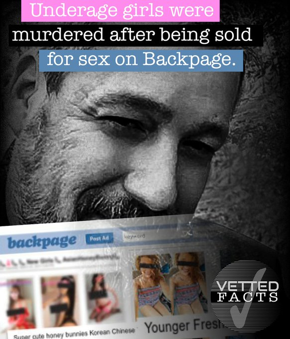 Underage girls were murdered after being sold for sex on the Backpage site during @TonyOrtega94’s tenure as editor-in-chief of Village Voice Media, which owned and was funded by Backpage.