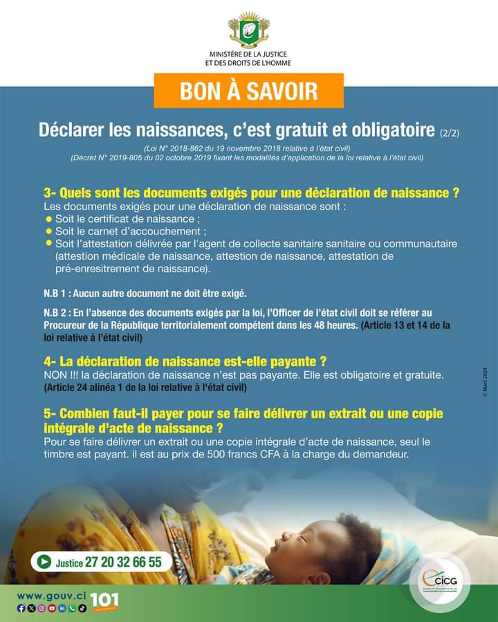 #BonàSavoir | Déclarer les naissances, c'est gratuit et obligatoire !