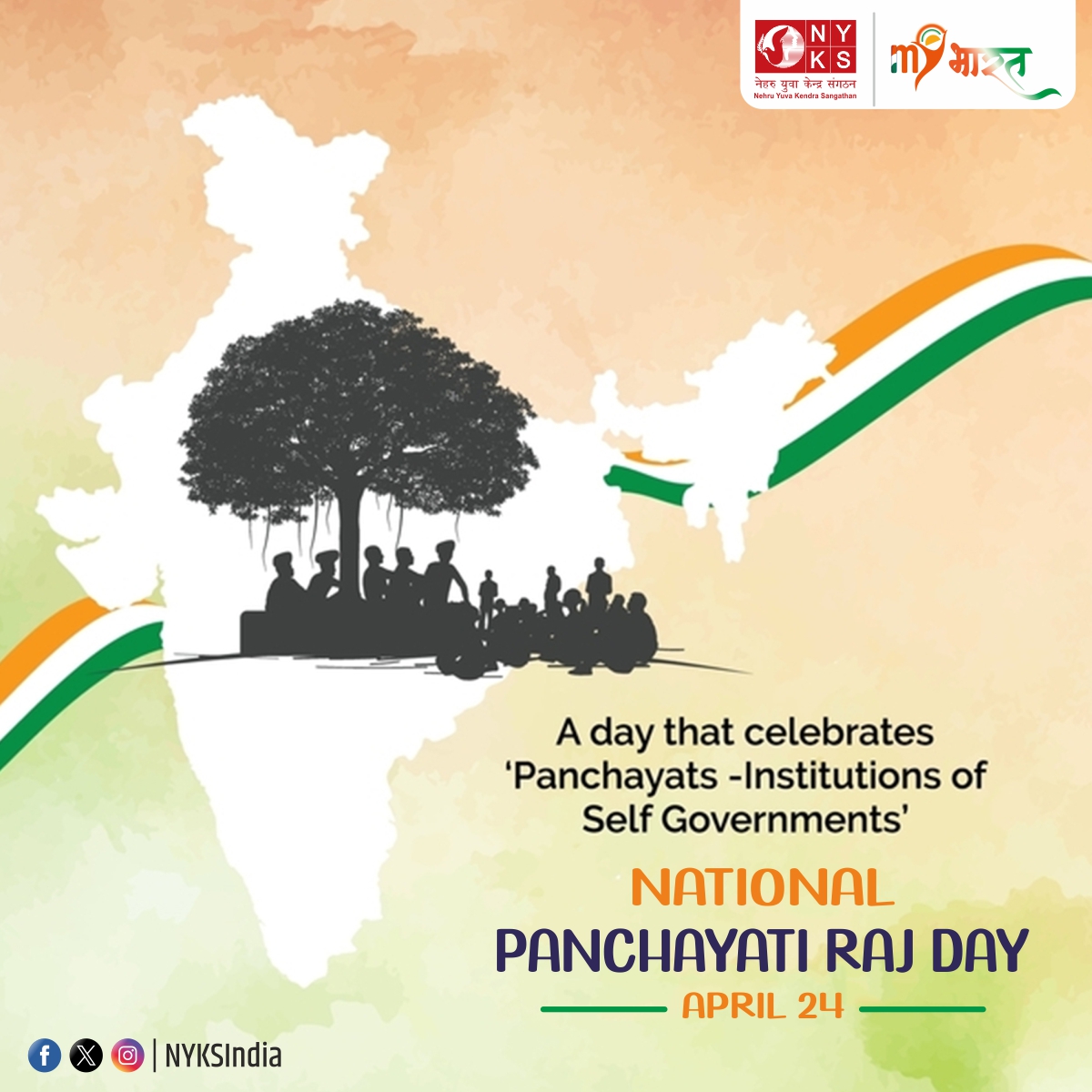 Empowering grassroots governance: Celebrating National Panchayati Raj Day! 🌱 Let's honour the strength of local democracy and the tireless efforts of our Panchayats in shaping the future of our communities. 
#PanchayatiRajDay #LocalGovernance #Empowerment