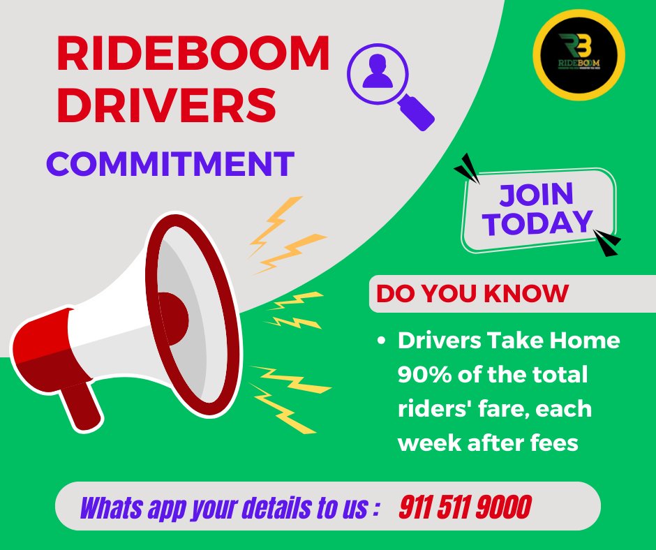 Did you know that RideBoom drivers take home more than 90% of each ride? Experience exceptional service and support local drivers - Let's #RideBoom today! 🚗💼#LocalDrivers #SupportLocal #Rideshare #CommunityFirst #Efficiency