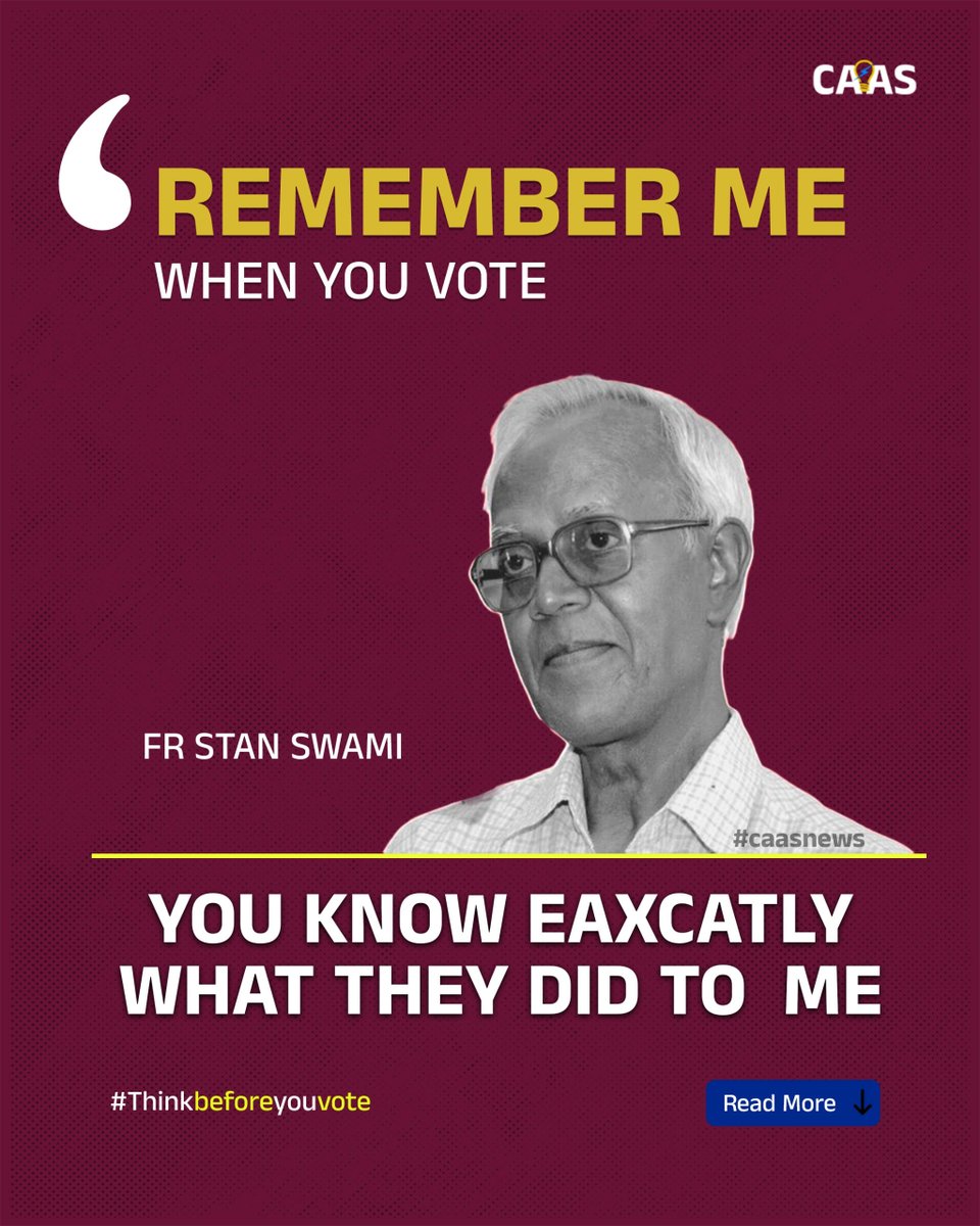 Fr Stan Swamy’s LAST WORDS were: “Truth must be spoken, right to dissent must be upheld, and justice must reach the doorsteps of the poor. I am not a silent spectator.” #thinkbeforeyouvote #BJPFailsIndia He died because of state callousness in Judicial Custody on 5.7.2021. #RIP