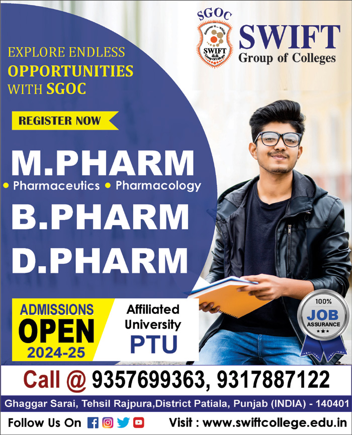 Register now  for various Pharmacy Courses
Approved & Affiliated to AICTE, PCI, PTU
Call at +91 9357699363, +91 9317887122
Apply swiftcollege.edu.in/registration.p…
#AdmissionsOpen #admissionopen2024_2025 #admissions #medicalcollege #pharmacystudent #pharmacy #courses #mpharm #pharmaceutics